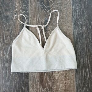 Anthropologie Jenny Seamless Cream T-Back Bralette Size XS/S